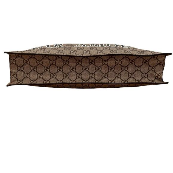 Gucci GG Supreme Monogram L'Aveugle Par Amour Print Vertical Tote Emerald Green - Picture 10 of 13